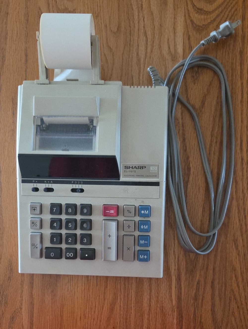 Sharp EL-1195 Printing Calculator in Off-White